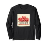 Sakura Trees In Bloom Landscape Vintage Graphic Long Sleeve T-Shirt