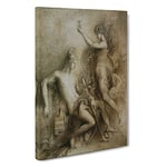 Hesiod And The Muse By Gustave Moreau Canvas Print for Living Room Bedroom Home Office Décor, Wall Art Picture Ready to Hang, 30 x 20 Inch (76 x 50 cm)