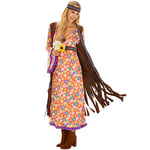 dressforfun Déguisement pour femme hippie | Belle robe longue | incl. Gilet en imitation daim + Bandeau (M | no. 300933)