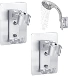 2 Pcs Accroche Douchette Orientable Support,avec à Angle Réglable Support Mural pour Pommeau de Douche,Support Pommeau Douche,Support de Baguette de Douche Réglable,pour Salle de Bain Hôtel(Argent)