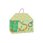 Janod - 4 Bijoux en Bois à Créer Secret Jungle - Les Premiers Ateliers Bijoux - Création de Bijoux DIY - Kit Loisir Créatif Enfant - Apprentissage Motricité Fine et Concentration – Dès 4 ans - J09131