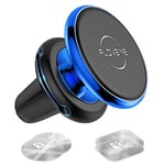 FLOVEME Support Telephone Voiture Magnetique de Ventilation, Universel Support Aimant Telephone Voiture avec 5 aimants puissants 4 plaques métalliques, Compatible pour iPhone Samsung Huawei - Bleu