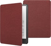 Coque De Protection Compatible Avec 6,8 Pouces Kindle Paperwhite 11e Gén (Modèle 2021), Étui Pliable Pour Kindle Paperwhite Édition Signature Tablette, Auto Réveil/Veille, Vin Rouge