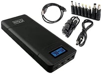 XTPower® XT-20000QC3 Powerbank Modern DC + USB QC3 Battery with 20100 mAh - 1x USB, 1x USB QC3 and DC Connection from 5 to 24 V 65 W Max. - Power Bank for Laptop, Tablet, iPhone, Galaxy, etc.