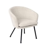 MEUBLE COSY Fauteuil de Salon Scandinave Chaise D'appoint Rembourré Canapé Relax avec Accoudoirs et Coussin épais Pied Métal pour Chambre Cuisine Bureau Beige, Tissu, 67,5x64x74,5cm