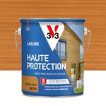 V33 Lasure Bois extérieur Chêne doré satin - Haute Protection 8 ans - Haute résistance hydrofuge et anti-UV - Résiste aux variations du bois - Ecolabel, résine d'origine végétale - 2,5L