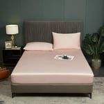 Luofanfei Bambou Drap Housse 140x200cm Rose Bonnet 30 cm Unie Motif Drap de lit Lyocell Soie Drap-Housse 140 x 200cm Uni Lisse Respirant pour Matelas Épais,140 200