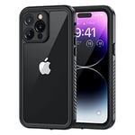 Lanhiem Coque pour iPhone 14 Pro Max Étanche - Antichoc Incassable 360 Intégrale [avec Protection Écran+Camera] IP68 Waterproof Chantier Antipoussière Pochette Étanche pour iPhone 14 Pro Max, Noir