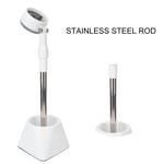 (White)Adjustable Height Hair Dryer Holder Stand Lazy Hand Stainless