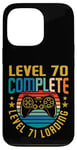 Coque pour iPhone 13 Pro Level 70 Complete Level 71 Gamer vidéo 70e anniversaire