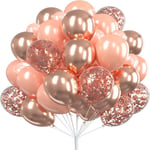 30Pcs 12 Tum Metalliska Guld Ballonger Pärla Vit Latex Ballonger Guld Confetti Ballonger För Födelsedagsbröllop Party De Dekorationer Rose Gold Other