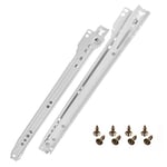 HELPMATE Lot de 2 guides coulissants 300 mm - Lot de 2 rails de tiroir - Système de rail - Tiroir - Extension partielle - Blanc - Avec matériel de fixation