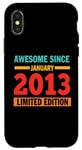 Coque pour iPhone X/XS Awesome Since January 2013 12 Years Old 12nd Birthday