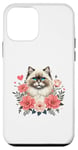 Coque pour iPhone 12 mini Roses Flowers Himalayan Cat