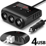 4 USB Plug Car Cigarette Lighter Car Charger Socket Phone Charger Power Adapter