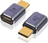 Adaptateur d'extension USB C 40 Gbit/s, lot de 2 adaptateurs d'extension USB C 8 K à 60 Hz mâle vers femelle, USB C 3.2 PD 100 W type C prise en charge du connecteur USB4 Thunderbolt 3/4 pour MacBook