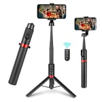 SMALLRIG 51"/130cm Trépied Selfie Stick Portable avec Bluetooth Télécommande et Support Stable pour Smartphone ST20, Réglable de 11,81" à 51,18", Trépied de Léger pour Téléphones Portables - 3375