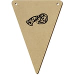 Azeeda 5 x 140mm 'Pizza' Wooden Bunting Flags (BN00063933)