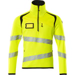 MASCOT® stickad tröja med kort dragkedja hi-vis gul/svart 3XL