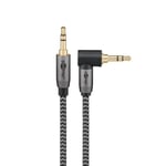 GOOBAY Câble audio Jack 3.5 coudé 90° gold nylon tressé 3m