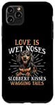 Coque pour iPhone 11 Pro Max Teckel blaireau wiener saucisse chien Love is wet nezes