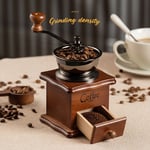 Moulin à café manuel en bois classique, broyeur à café rétro réglable à plusieurs vitesses portable - Tigrezy