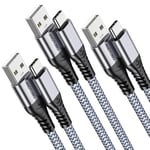 [3 Pack,2M] iPhone 16/15 USB C 3.1A Fast Charging Cable, USB A to USB C Fast Charger Cable, Type C Charger Cable for iPhone16/16 plus/16 Pro /16 Pro Max, Samsung S21 S22 S23+ S23 Ultra S20 S10 S9,ect.