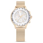 Swarovski Nova Chrono Watch, Swiss Made, Metal Bracelet, Gold Tone, Champagne Gold-Tone Finish