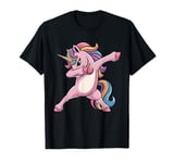 Dabbing Unicorn Rainbow Hair Fun Unicorn Kids Girls Boys T-Shirt