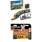 LEGO Le Train de passagers télécommandé + Piles alcalines AAA Duracell Plus, 1.5V LR03 MN2400, Paquet de 12