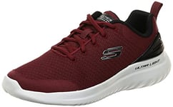 Skechers Men's Bounder 2.0 Nasher Trainers, Burgundy Mesh Black Trim, 7.5 UK