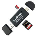 KamKorda SD Card to USB | Micro SD Card Reader | External Memory Card Readers | SD Card Adapter | USB Type C Micro USB and USB 2.0 OTG Device for Android Samsung Galaxy Mobile iPhone 15 iPad