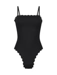 Scallop Bandeau Bs S Baddräkt Badkläder Black Hunkemöller