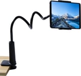 Mont De Col De Cygne Pour 4-11 Pouces Tablet Pc's Et Smartphones, Flexible Réglable Bras Pour Le Cadre De Lit, Le Bureau Et Plus, 78cm Long, Support Liseuse Noir