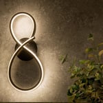 Infinity IP44 Matt Black Swirl Integrated LED Wall Light in Warm White