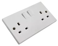 2 X Double Socket  White Mains Electric 2 Gang 13 Amp Twin Plug   (572)