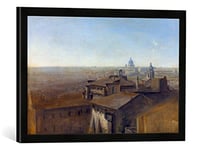 Kunst für Alle 'Image encadrée de Johann Georg Von Dillis Vue sur St. Peter Impression d'art dans Le Cadre de Main de qualité Images à Rome de la Villa Malte de, 60 x 40 cm, Noir Mat