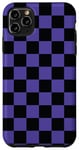 Coque pour iPhone 11 Pro Max Violet, noir, motif damier, carreaux