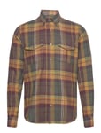 Oscar Jacobson Straight Fit Bd Plaid Twill Khaki Green