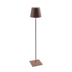 Zafferano, Lampe Poldina XXL, Lampe de Sol Rechargeable et Sans Fil avec Contrôle Tactile, Adaptée pour le Salon et l'Extérieur, Dimmer 2700-3000 K, Hauteur Réglable 69-150 cm, Couleur Corten