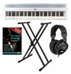 Clavier Piano Numérique Synthétiseur MIDI Stagepiano Set Support Casque Blanc