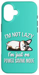 Coque pour iPhone 16 Funny Kawaii Lazy Power Saving Black Tricolor Corgi Lover