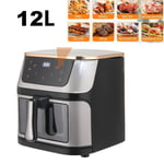 12L Air Fryer Cooker Ovens Low Fat Healthy Oil free Frying Kitchen LCD Digital