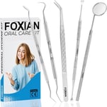 FOXIAN Professional 5 Pcs Oral Plaque Remover for Teeth Stainless Steel...