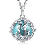 CELESTIA Bola Grossesse, Bola de Grossesse Collier en Pendentif Famille Argent Bijoux Cadeau pour Femme Enceinte Maman et Bébé 76~114CM Chaînes