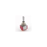 MEC Mini Toggle Switch, Flat Solder Lugs, ON/ON/ON, DPDT - Chrome