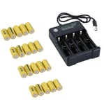 JICHUIO Rechargeable battery kit for Netgear Arlo security camera, 20 battery pack, 4 slot charger (YELLOW)