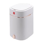 Sensio Home 12 Litre Waterproof Motion Sensor Trash Can Dust Bin with Auto Lid, Automatic Garbage Bin for Bedroom Kitchen Bathroom Living Room Office, White with Gold coloured Trim