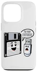 Coque pour iPhone 13 Pro Disquette vers clé USB 90s 00s Ordinateur Drôle Geek Joke