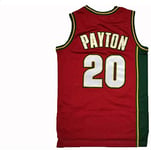 Hyzb Basketball Jersey Supersonics 20 Payton Respirante Wear Basket résistant en Tulle brodé Swingman Maillots Maillots Sport T-Shirt (Color : A, Size : XL(180~185CM/85~95KG))